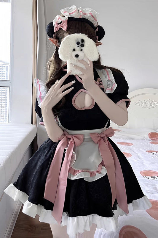 Sweet Plus Size Lolita Ensemble with Heart Motifs