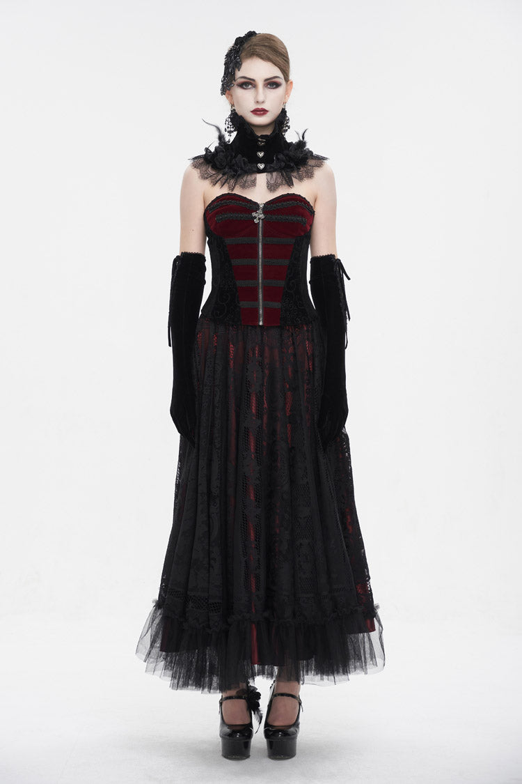 Crimson Noir Lace-Up Women's Gothic Corset
