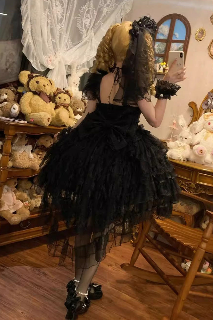 Sleeveless Multi-Layered Ruffle Hanayome JSK Dress - Ballad of Feathers