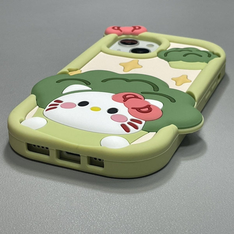 Green Broccoli Kitty Phone Case KI684