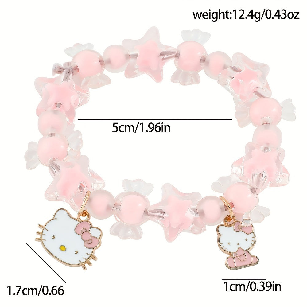 Pink Chic Anime Kitty Bracelet