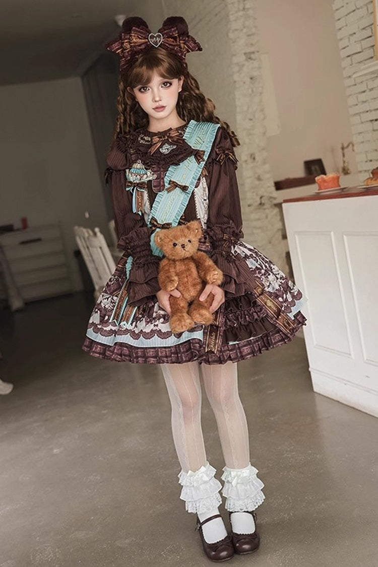 Asymmetric Sweet Lolita Strap Dress with Ruffle Side Cardigan
