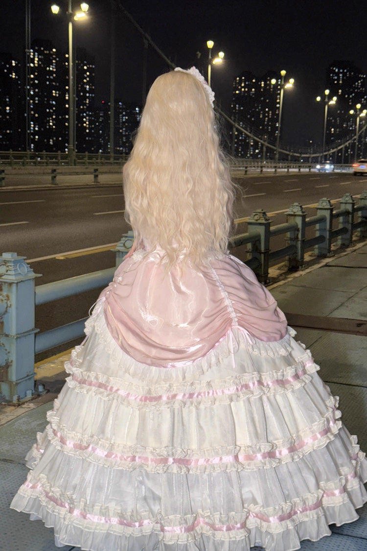 Multi-layer Ruffle Hanayome Bowknot Sweet Princess Gorgeous Long Lolita Jsk Dress
