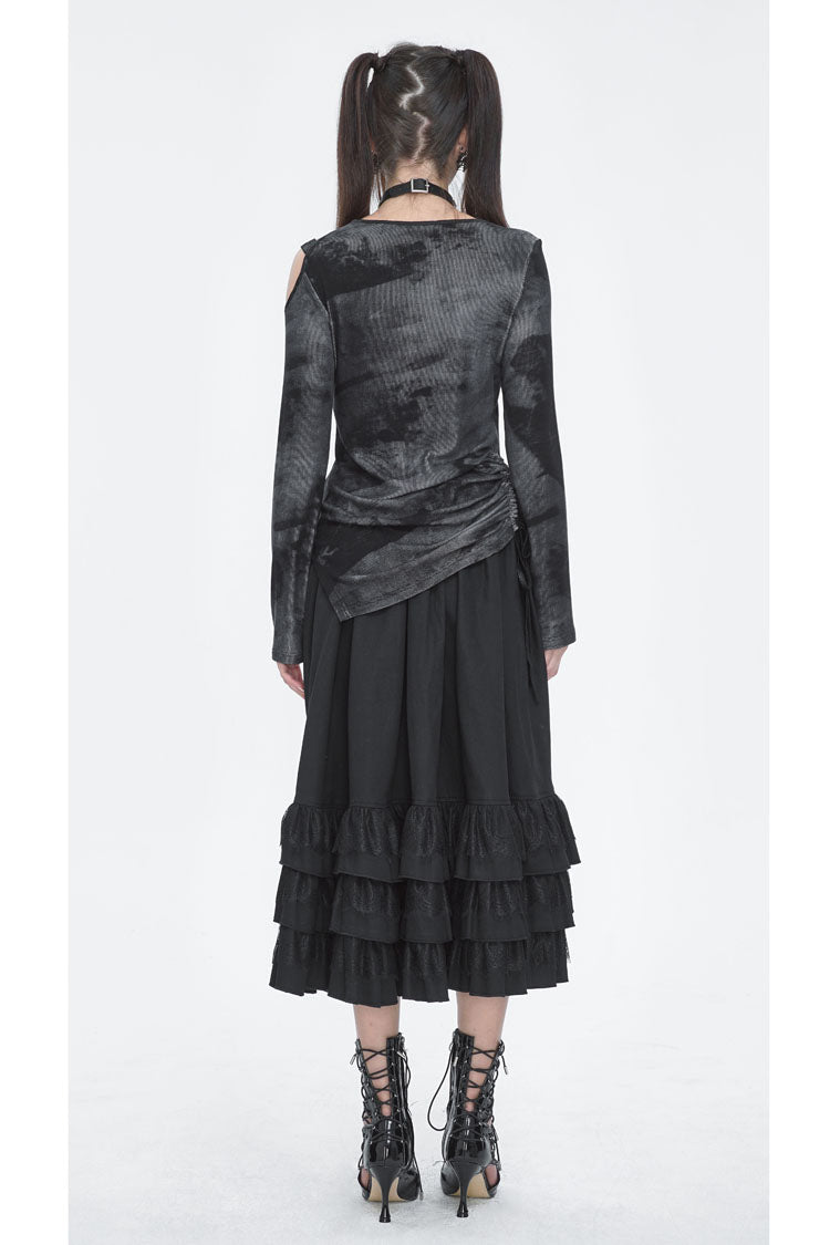 Steampunk Print Shirt for Women, Long-Sleeve Blouse with Victorian Touch