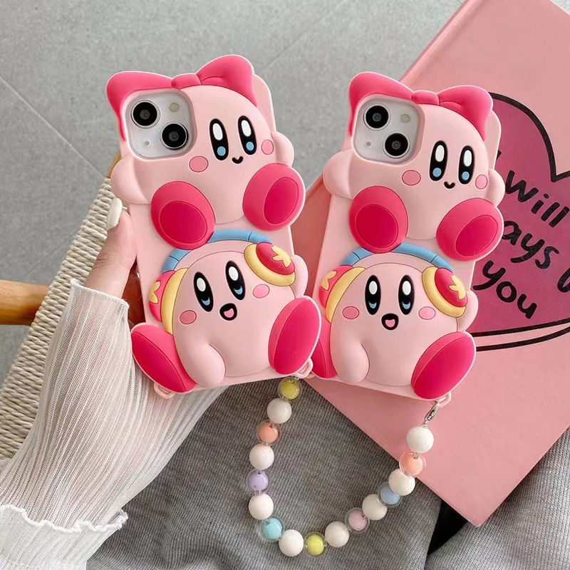 Pink Kirby Phone Case Bracelet Wristband KI579