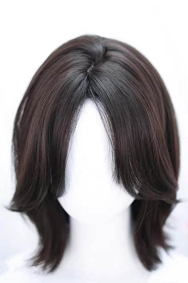 Shoulder Length Curtain Bangs Lolita Wig