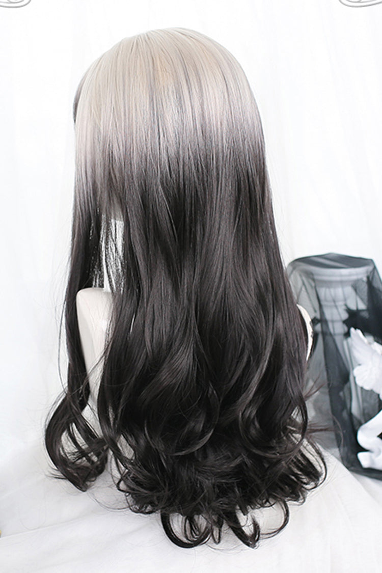 White to Black Ombre Long Curly Traditional Lolita Hairpiece