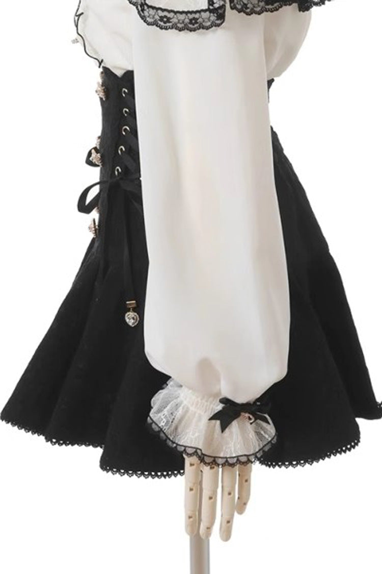 Sweet Jirai Kei Skirt with Bowknot, Lace-Up & Double-Breasted Detail