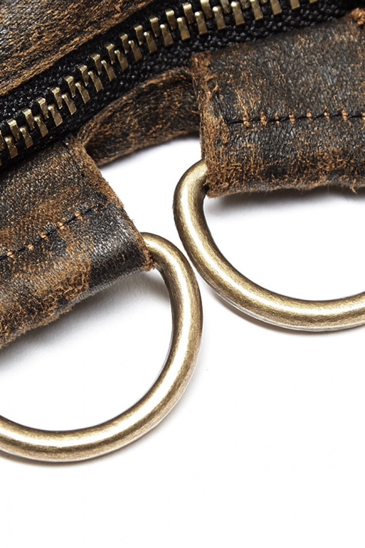 Steampunk Men's PU Leather Gloves with Metal Buckle Accents - Two Shades