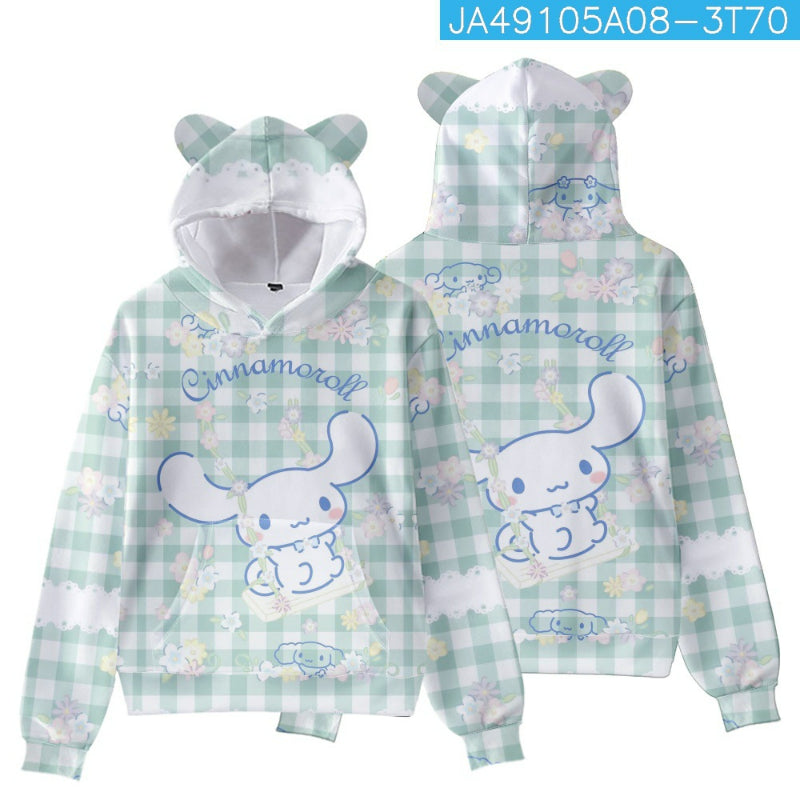 Pull à capuche pour enfants imprimé Kawaii Cinna KI595