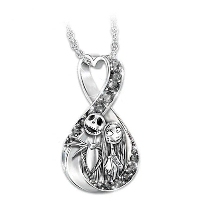 (2 Jack Skellington Sally Couple PCs) Necklace
