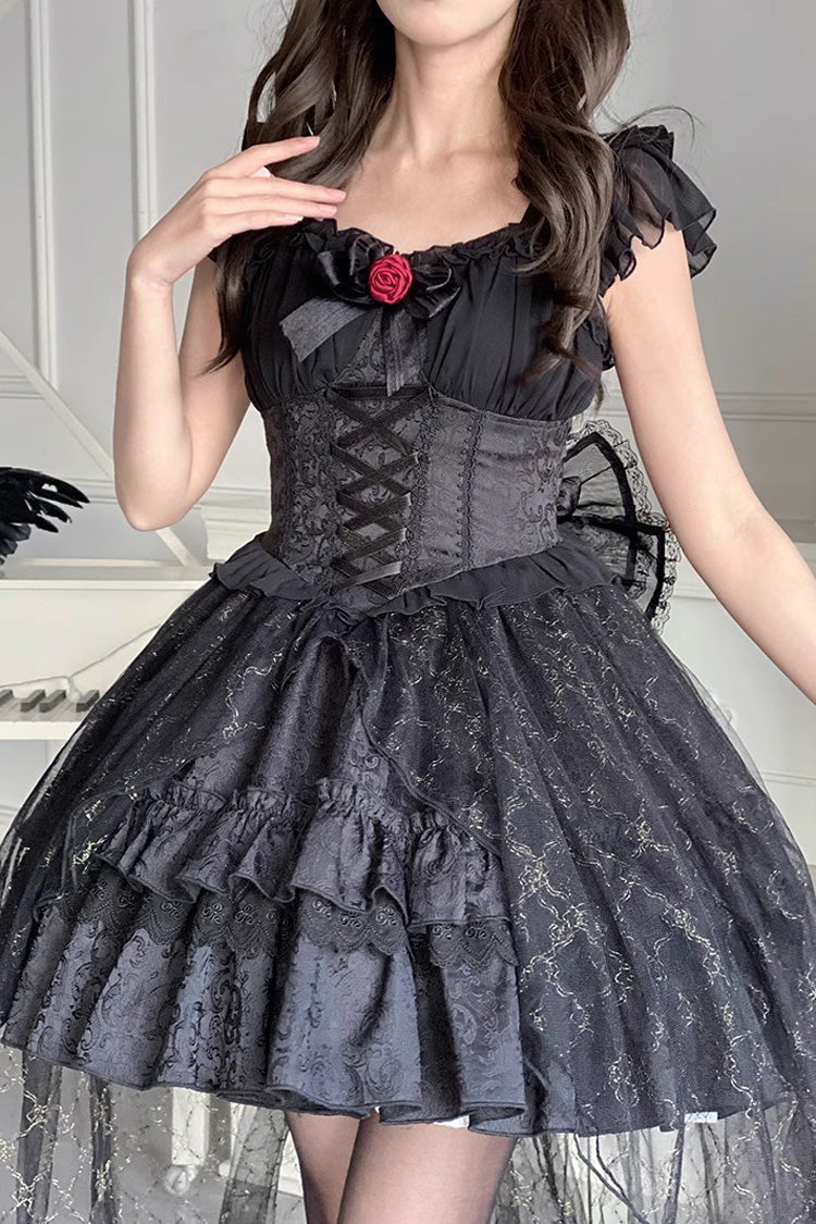 Princess Lolita Dress with Rose Bow Accents