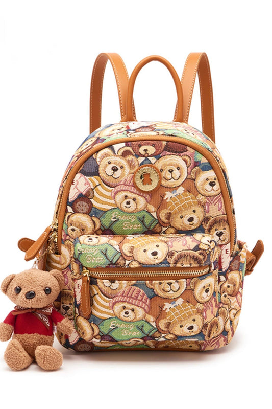 College Style Sweet Lolita Backpack with Bear Print in 3 Colors