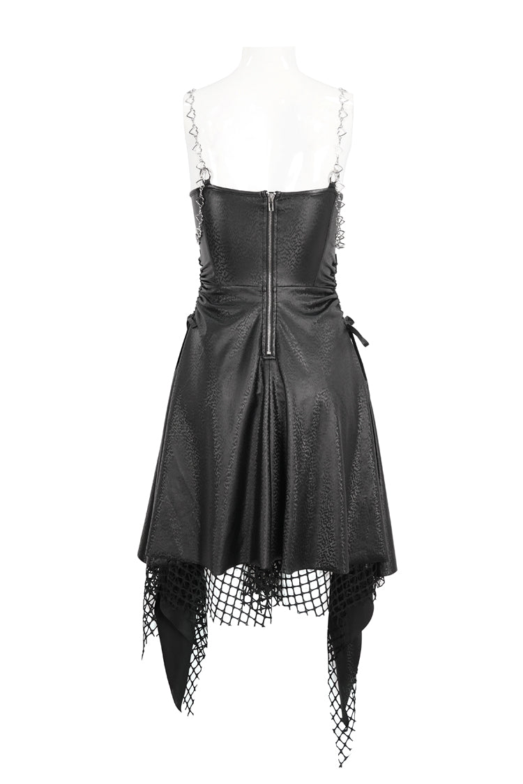 Gothic JSK Dress with Irregular Hem and Lace Accents