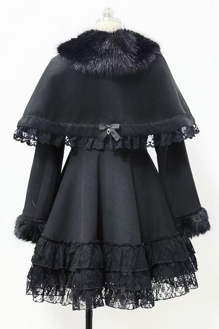 Jirai Kei Coat with Removable Cape and Bowknot - Magician Style - Long Sleeve