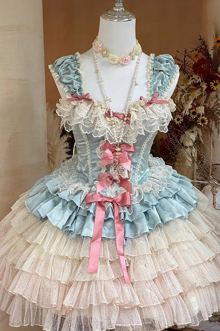 Goddess Ballet Romance Multi-Layer Ruffle Sweet Princess Dress - 2 Shades