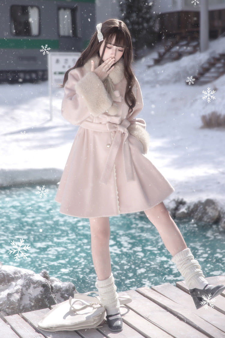 Bella SP Stand Collar Bow Coat Cloak, Long Sleeves Sweet Lolita Outerwear