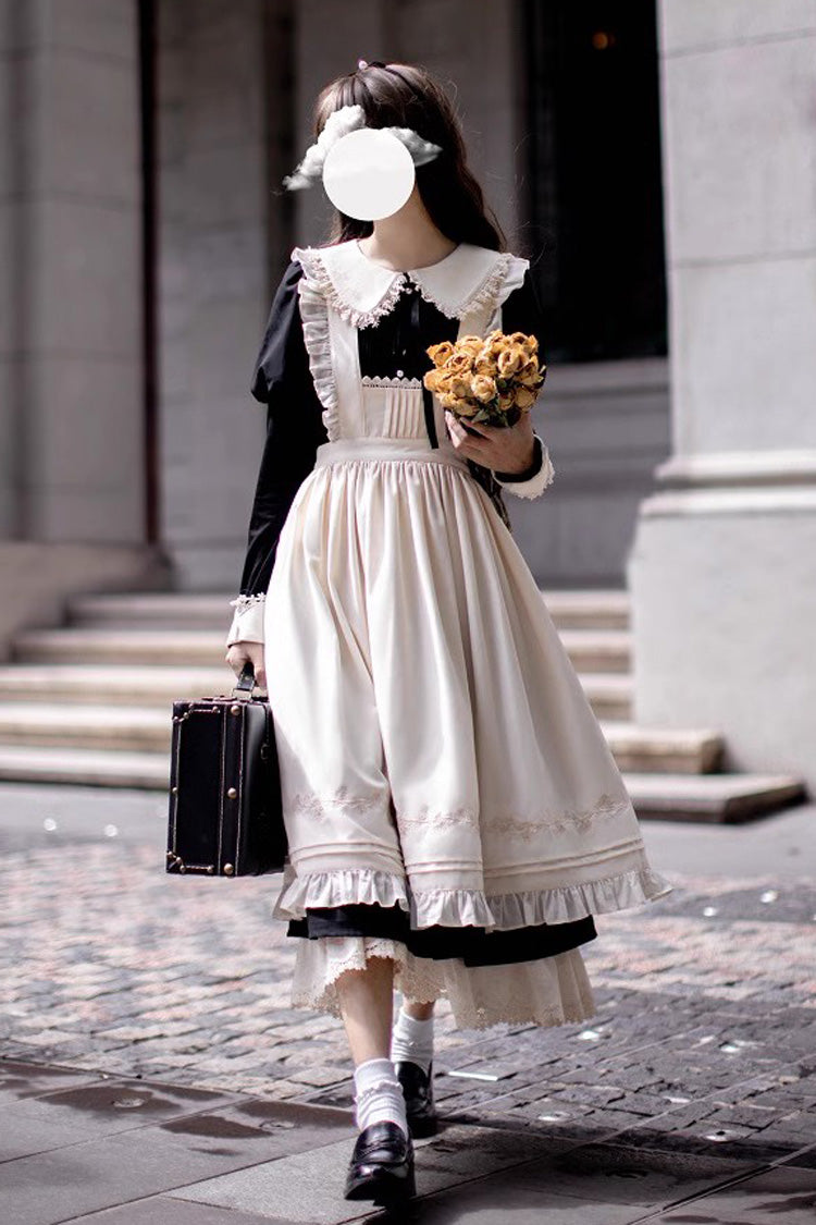 Doll Collar Long Sleeve Ruffle Bow Classic Dress - Angelina
