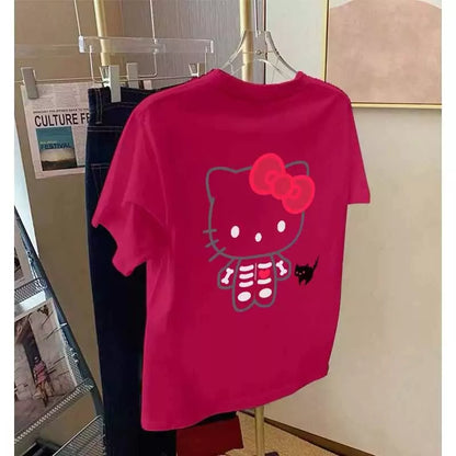 T-shirt squelette de chat