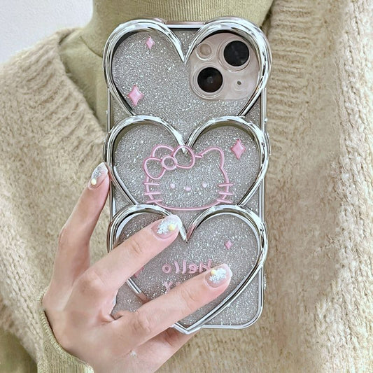 Sweet Heart Kitty Transparent Phone Case KI681