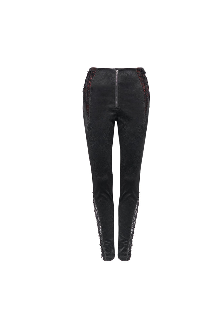 Metal Zipper High-Waist Gothic Trousers