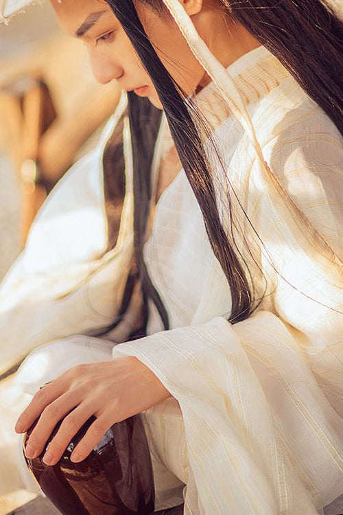 Classic Men's Hanfu Full Set with Wide Sleeves Ancient Knight Costume
