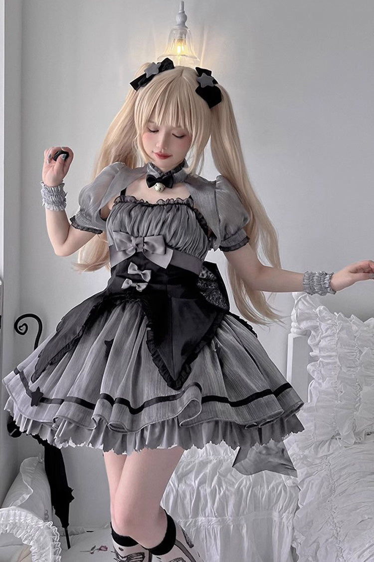 Sweet Lolita JSK Dress with Magic Star and Bowknot - Dual Color Options