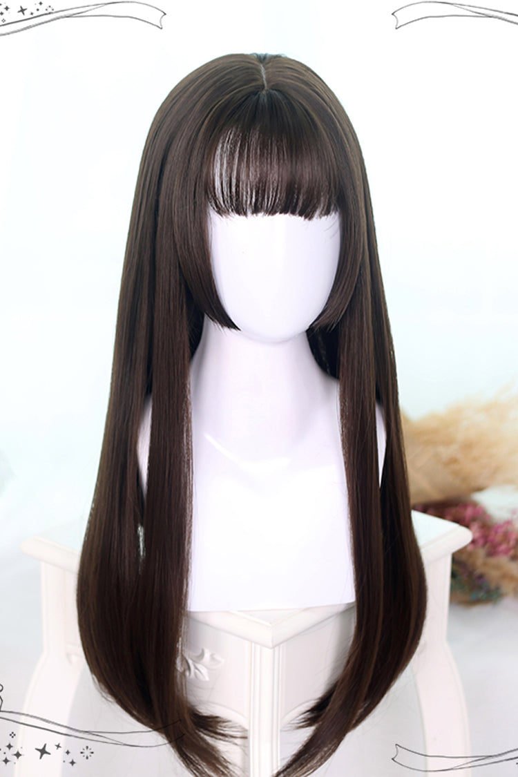Classic Lolita Straight Hair Wig with Hime Cut in Two Shades