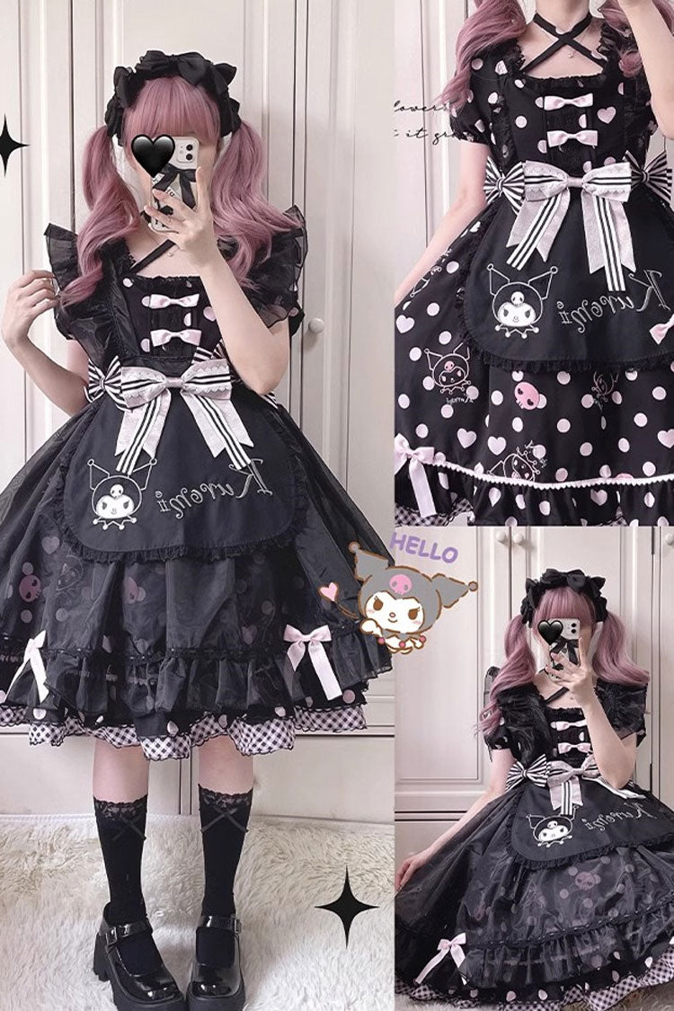 Alice Sweet Lolita Dress with Kulomi Print and Bows