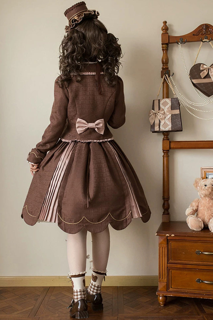 Classic Lolita JSK Dress and Skirt with Embroidered Bow Lace-Up