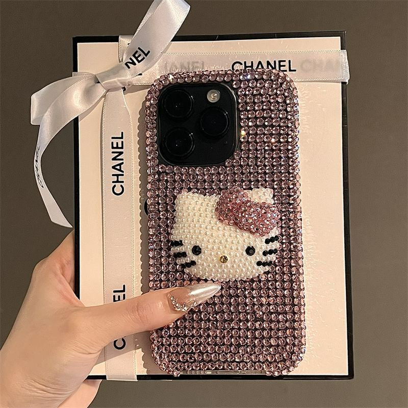 Coque de téléphone à strass rose Kitty KI546