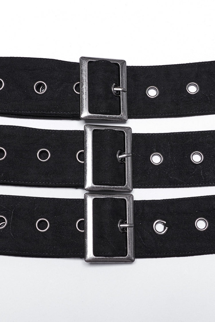 Edgy Skull-Embellished Buckle Belt for Men