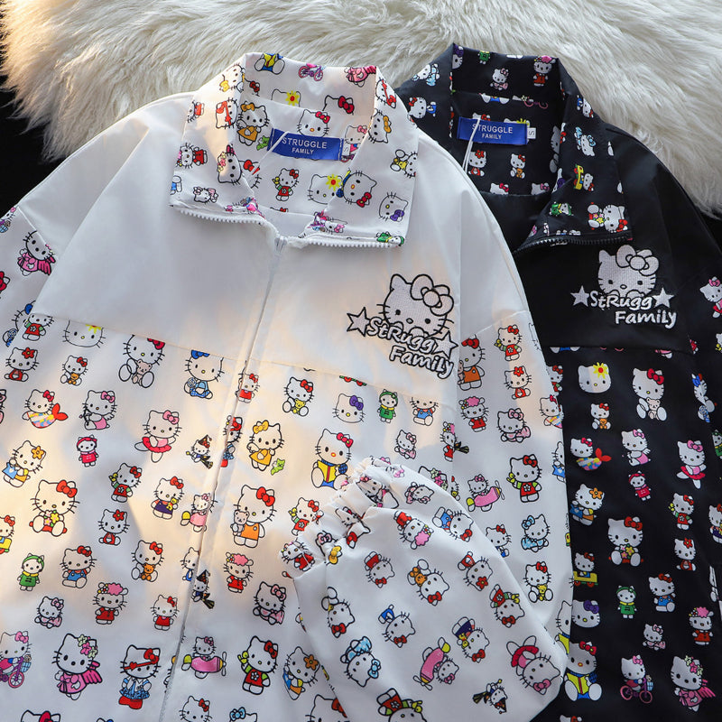 Kawaii Volldruck Kitty Cardigan Jacke KI643