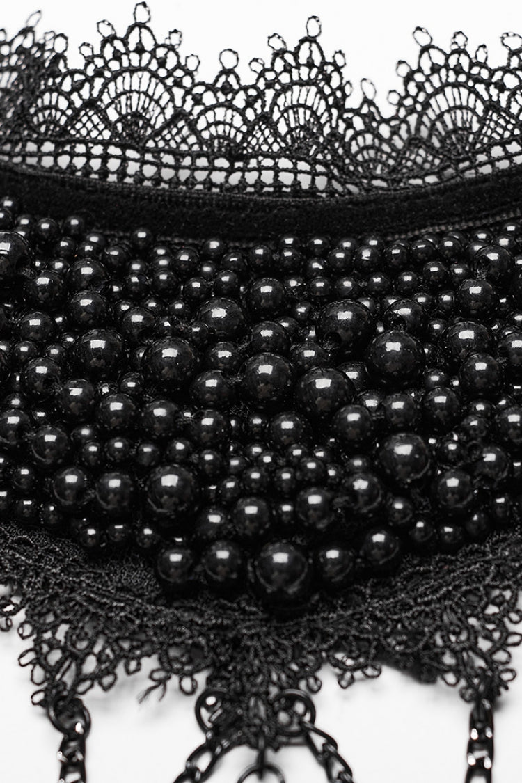 Women's Gorgeous Gothic Choker with Beaded Cross Accent