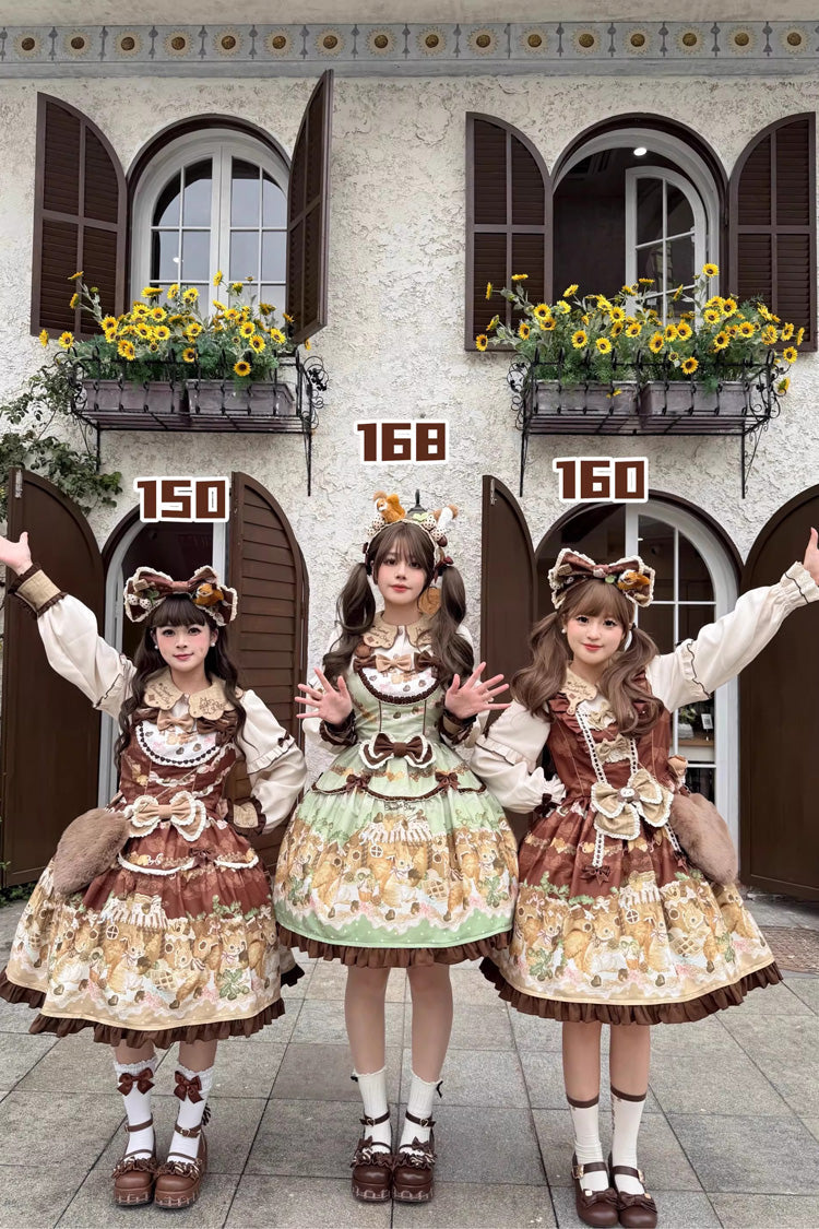 Sweet Lolita Dress with Doll Collar and Long Sleeves