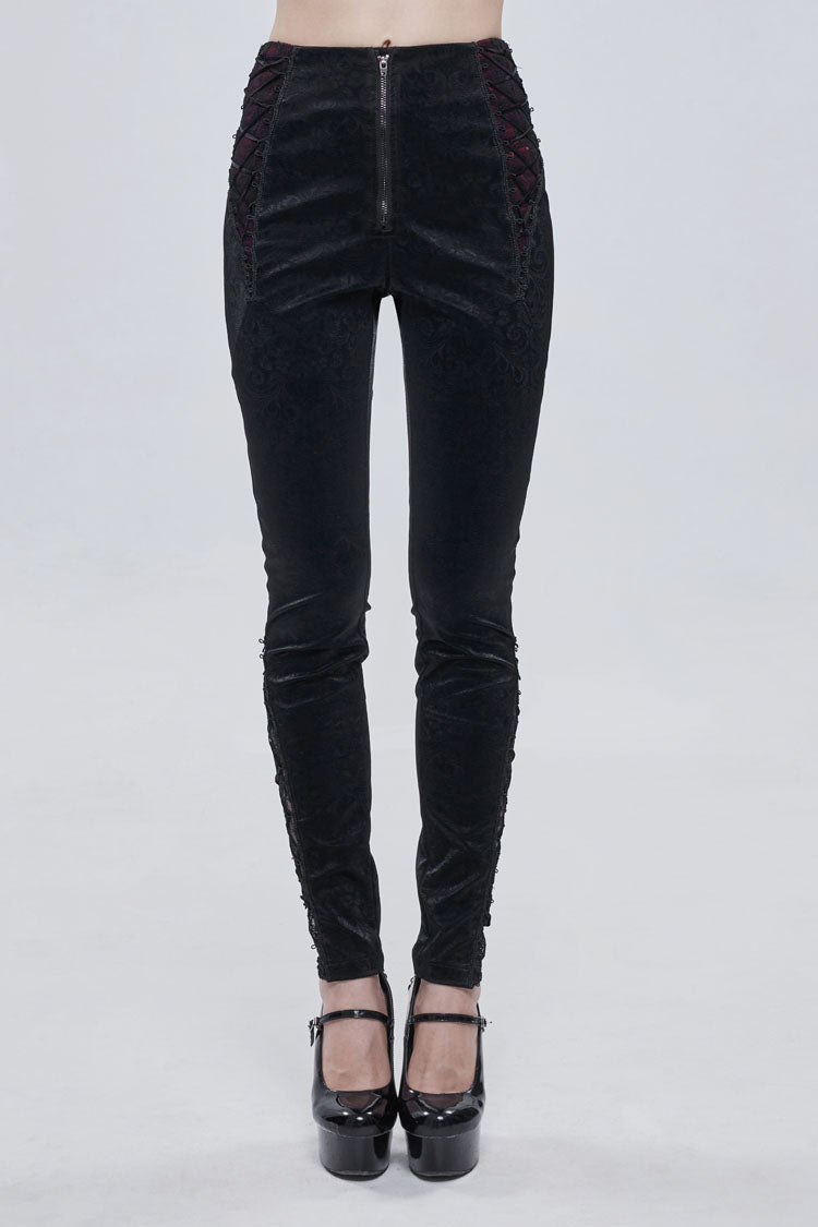 Metal Zipper High-Waist Gothic Trousers