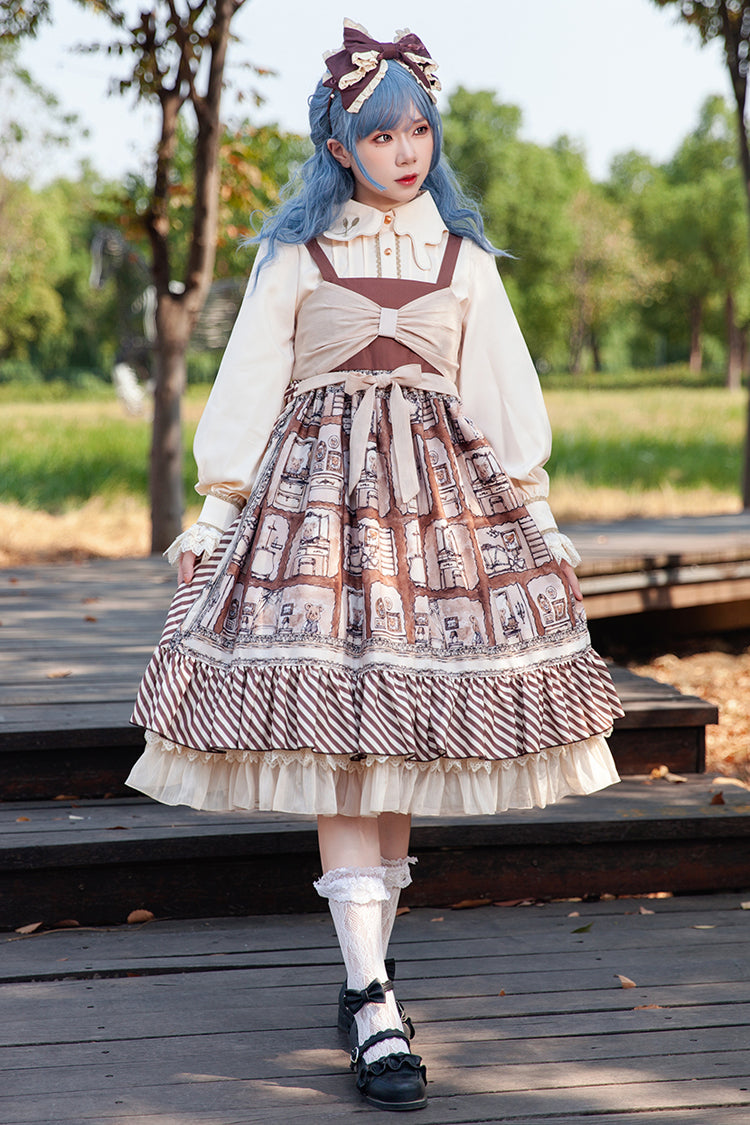Sweet Lolita Dress with Bowknot and Print