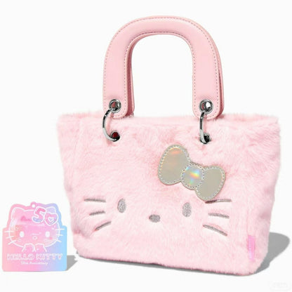 [Pre-sale] Sweet Pink Kitty Plush Soft Tote Bag KI667