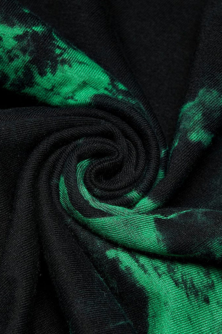 Emerald Short Sleeve Tie-Dyed Metal Chain Steampunk Women's Tee