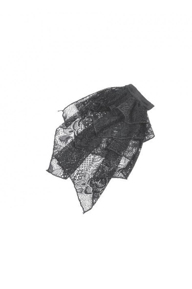 Rose Jacquard Bishop Sleeve Blouse with Tie - Gothic Edge