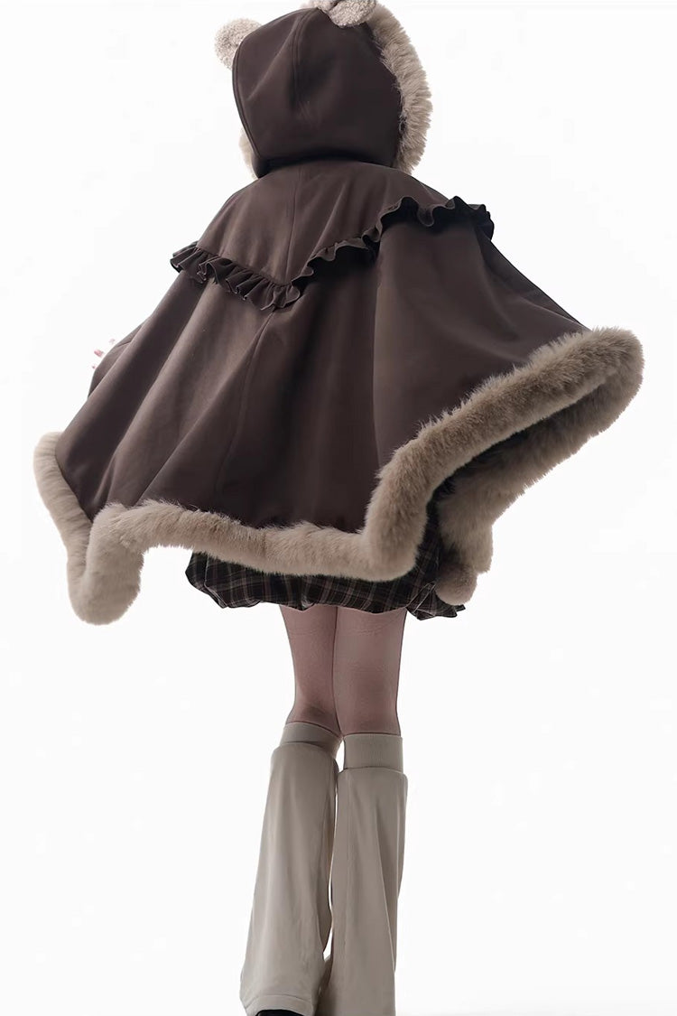 Chocolate Plaid Ruffle Bow Strap Dress - Fluffy Little Bear