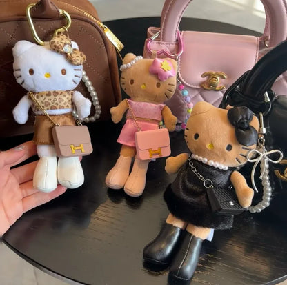 Kitty Chanel-Style Plush Charm