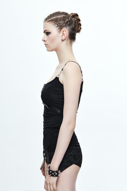 Women's Punk T-Shirt in Cotton with Two Ways to Wear