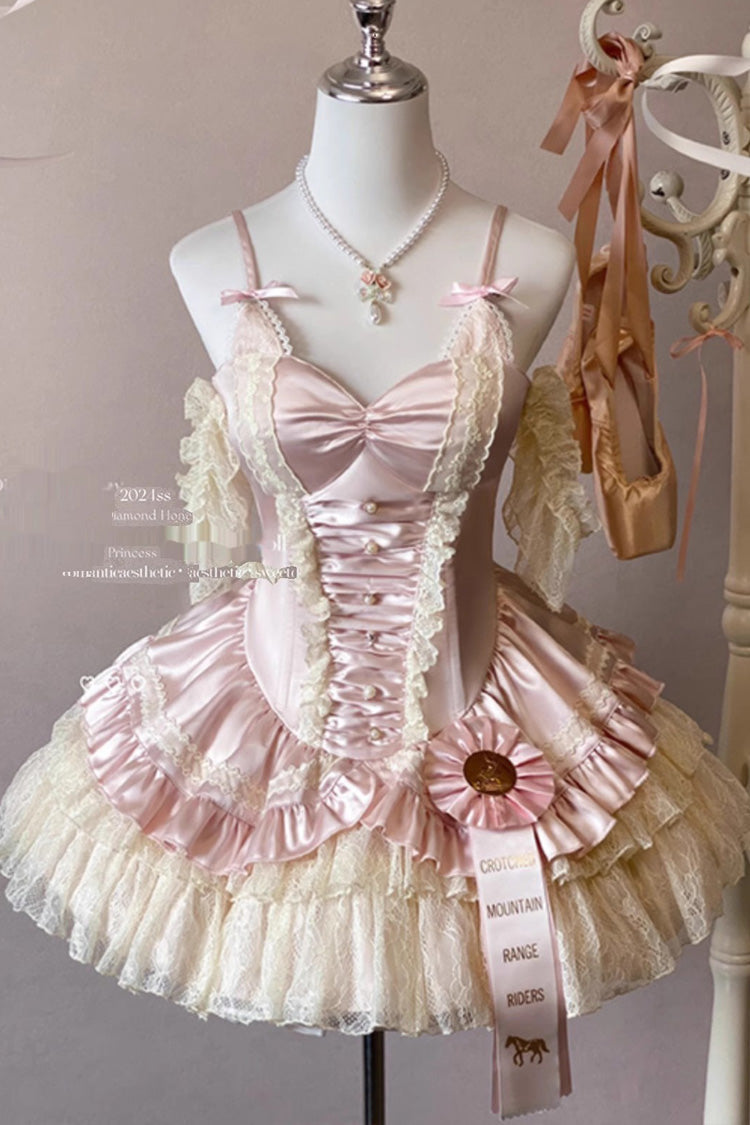 Ballet Cat Ruffle Bowknot Lace JSK, Multi-Layered Sweet Ballet Lolita Dress
