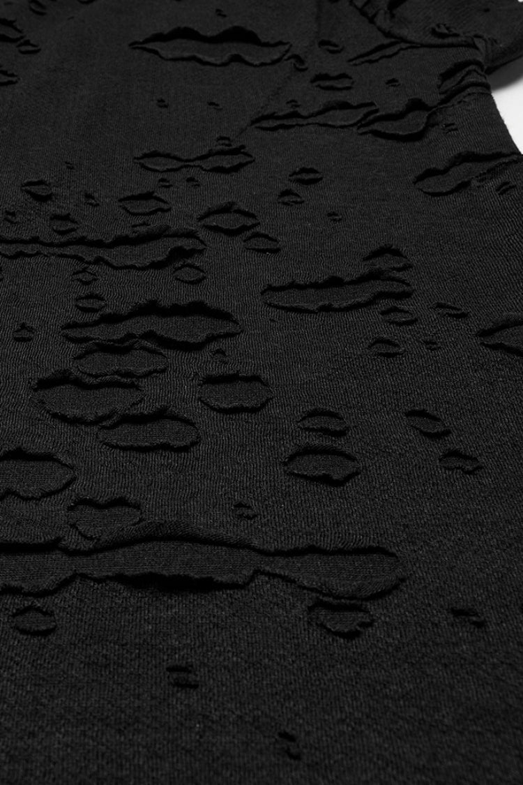 Ripped Strap T-Shirt with Mesh Stitching for Men