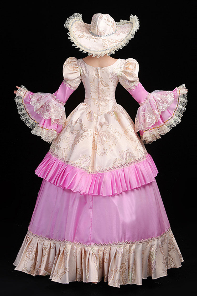 Layered Hollow Embroidery Victorian Lolita Prom Dress with High Waist