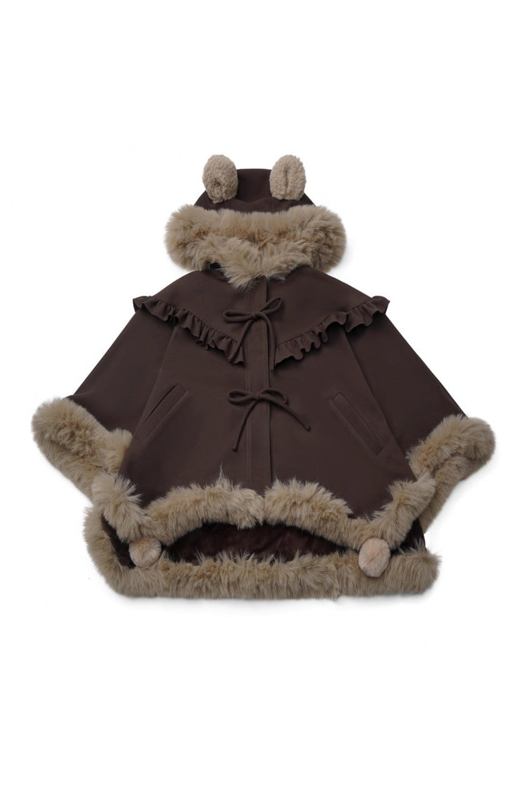 Chocolate Printed Ruffle Bow Strap Dress - Fluffy Little Bear