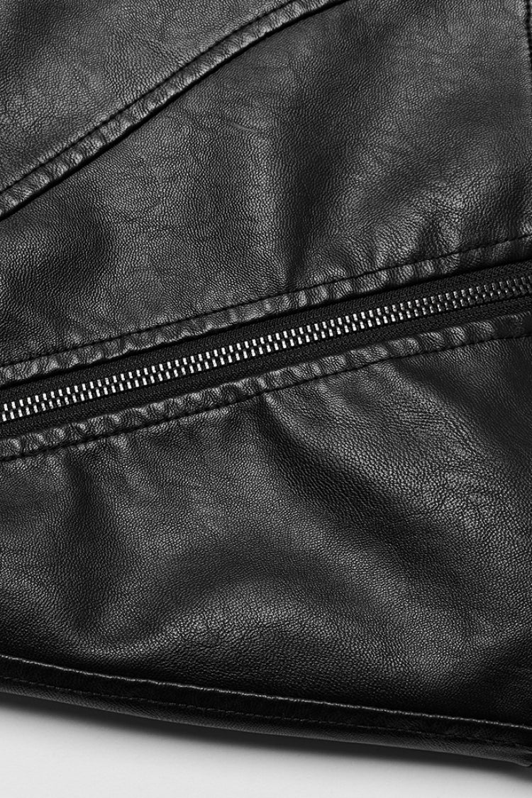 Steampunk Side Zipper Skirt with Faux Leather Buckle
