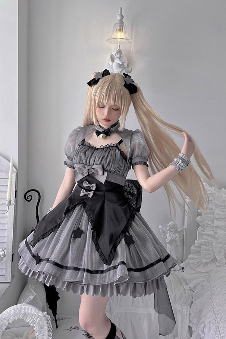 Sweet Lolita JSK Dress with Magic Star and Bowknot - Dual Color Options
