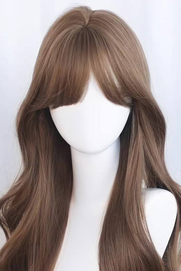 Wavy Long Daily Lolita Wig with Airy Bangs - 5 Tones